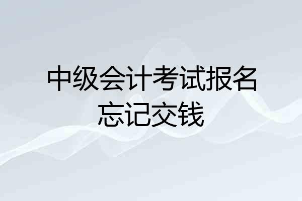 中级会计考试报名忘记交钱