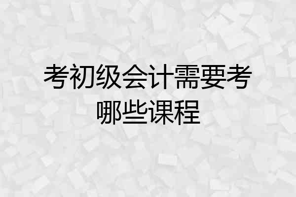 考初级会计需要考哪些课程