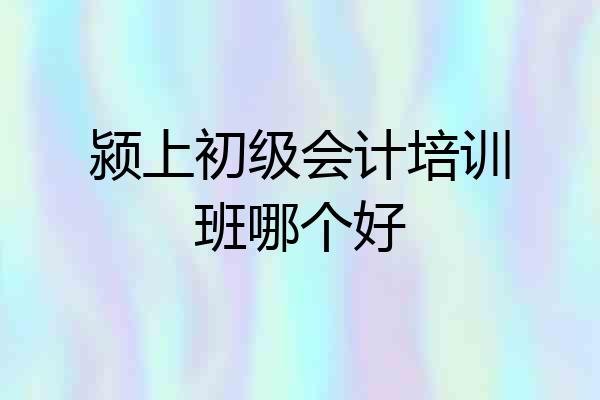 颍上初级会计培训班哪个好