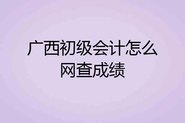 广西初级会计怎么网查成绩