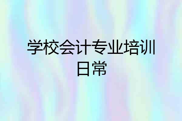 学校会计专业培训日常
