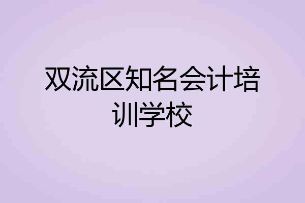 双流区知名会计培训学校