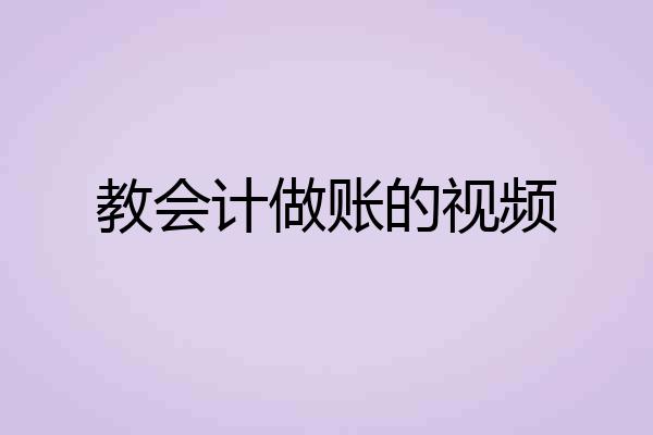 教会计做账的视频