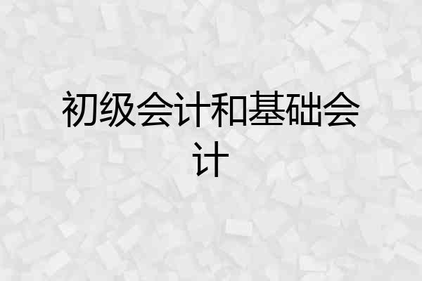 初级会计和基础会计