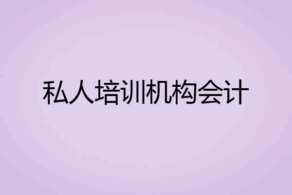私人培训机构会计
