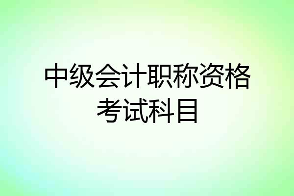 中级会计职称资格考试科目