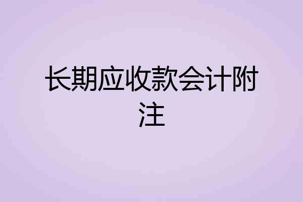 长期应收款会计附注