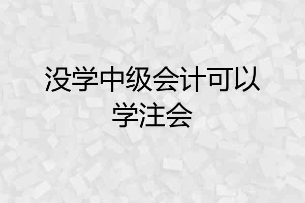 没学中级会计可以学注会