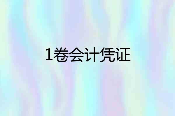 1卷会计凭证