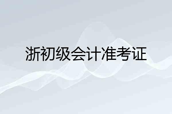 浙初级会计准考证