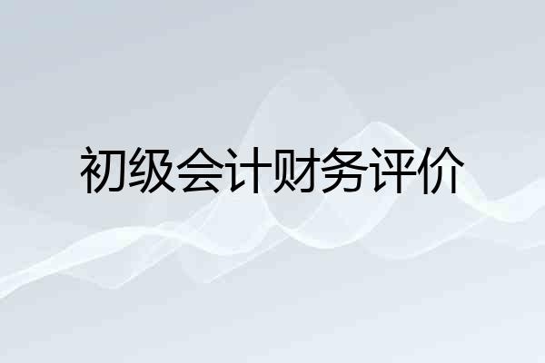 初级会计财务评价