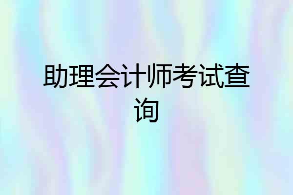 助理会计师考试查询