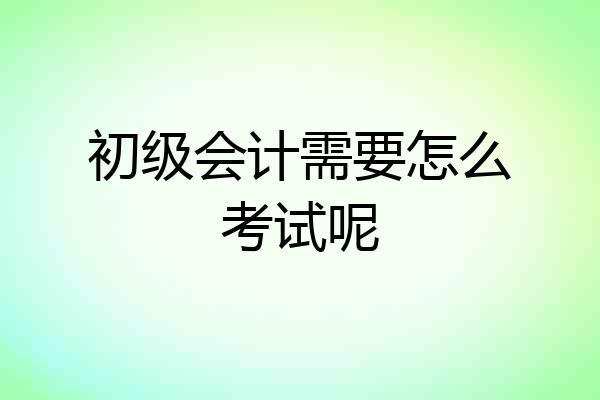 初级会计需要怎么考试呢