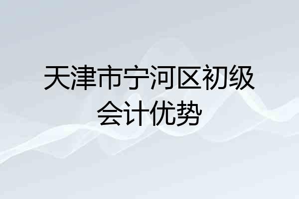 天津市宁河区初级会计优势