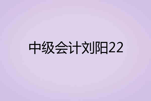 中级会计刘阳22