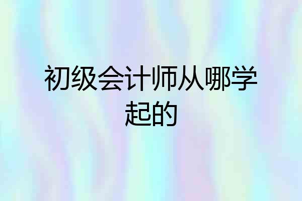 初级会计师从哪学起的