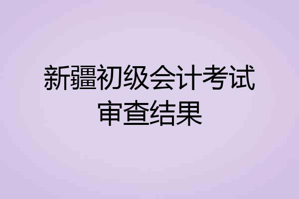 新疆初级会计考试审查结果