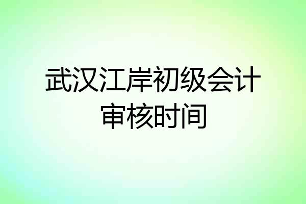 武汉江岸初级会计审核时间