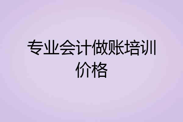 专业会计做账培训价格