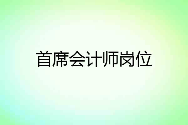 首席会计师岗位