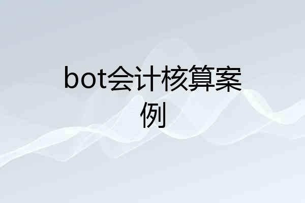 bot会计核算案例