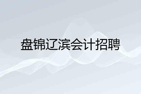 盘锦辽滨会计招聘