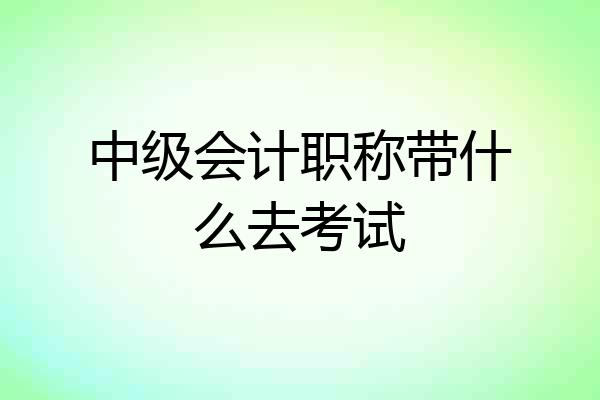 中级会计职称带什么去考试