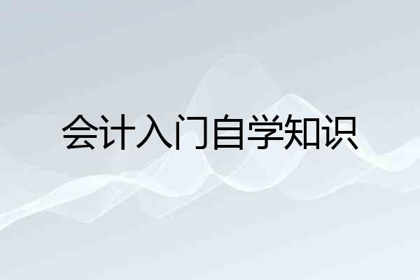 会计入门自学知识