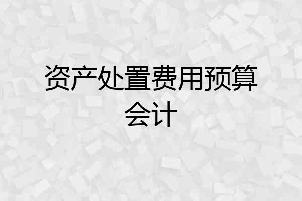 资产处置费用预算会计
