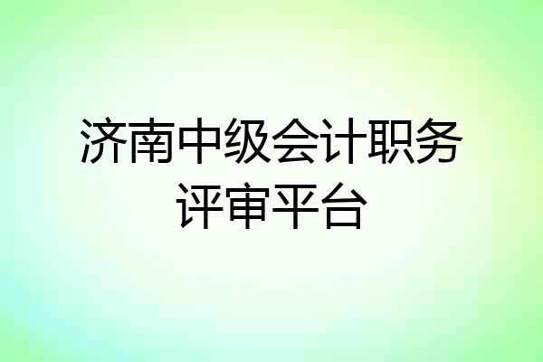 济南中级会计职务评审平台