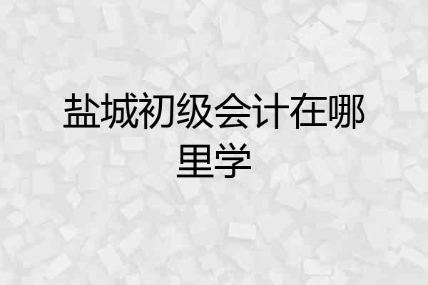 盐城初级会计在哪里学