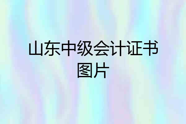 山东中级会计证书图片