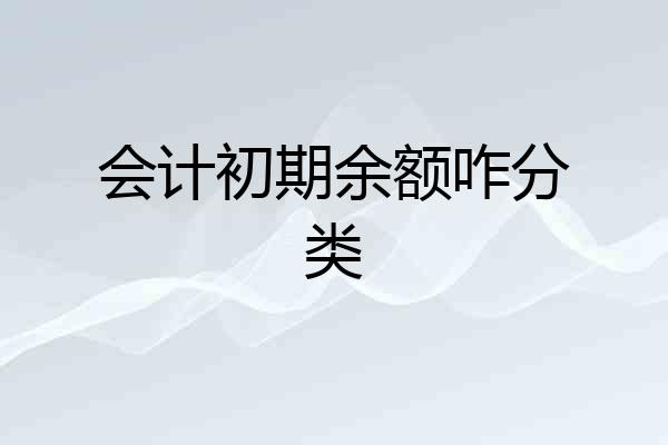 会计初期余额咋分类