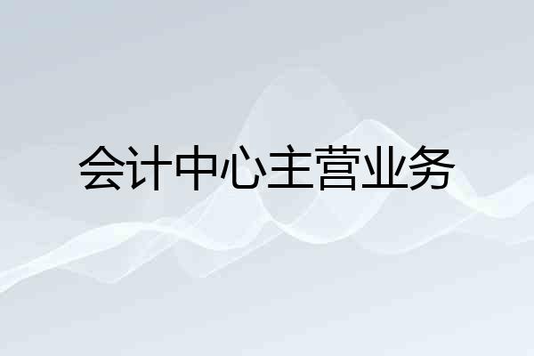 会计中心主营业务