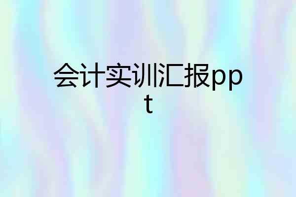 会计实训汇报ppt
