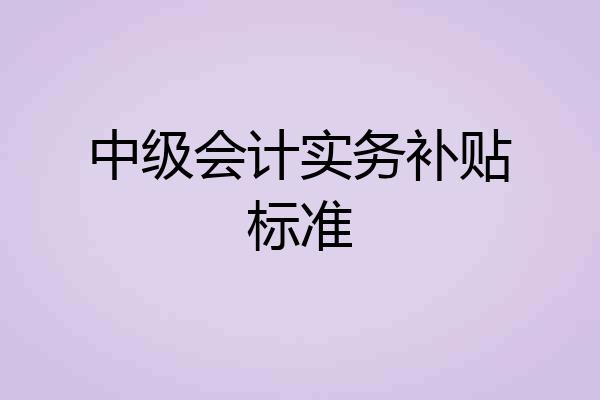 中级会计实务补贴标准