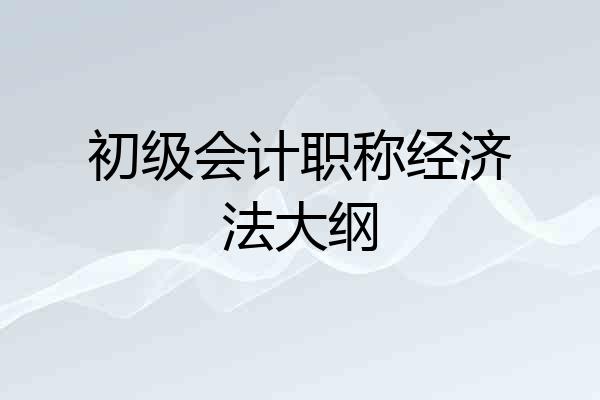 初级会计职称经济法大纲