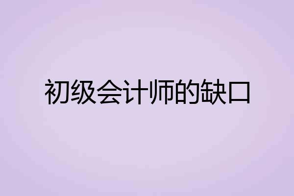 初级会计师的缺口