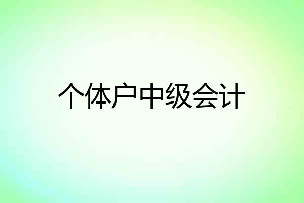 个体户中级会计
