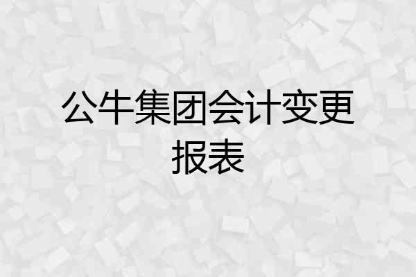 公牛集团会计变更报表