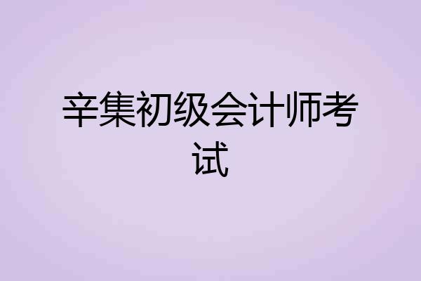辛集初级会计师考试