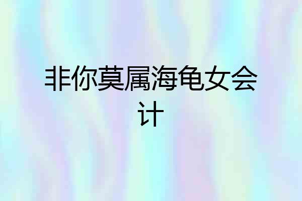 非你莫属海龟女会计