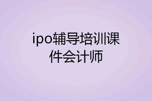 ipo辅导培训课件会计师