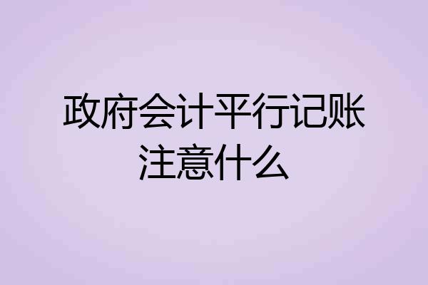 政府会计平行记账注意什么