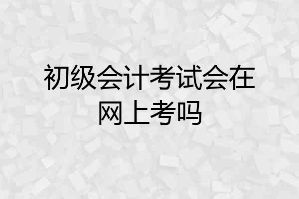 初级会计考试会在网上考吗