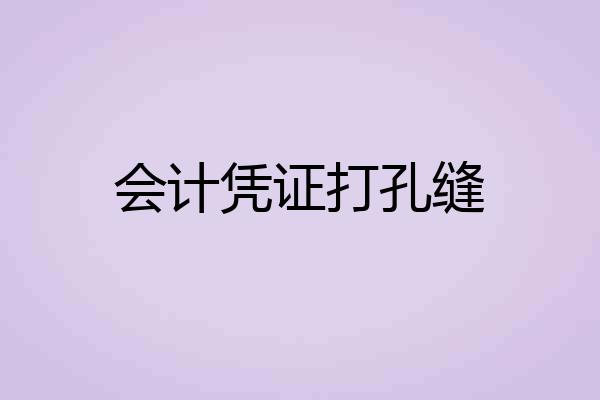 会计凭证打孔缝