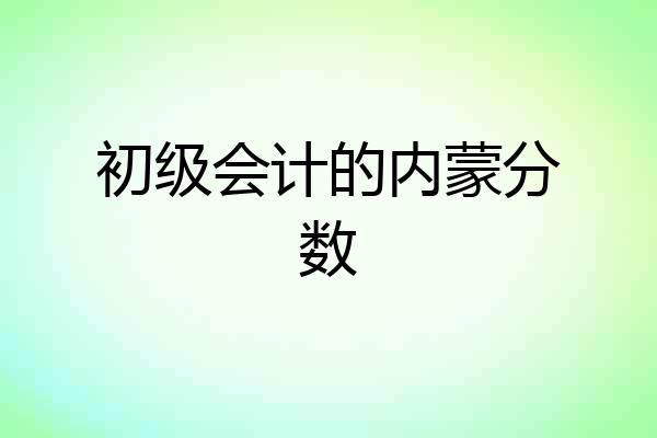 初级会计的内蒙分数
