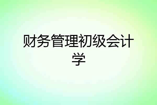 财务管理初级会计学