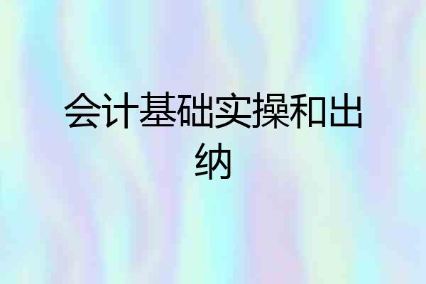 会计基础实操和出纳