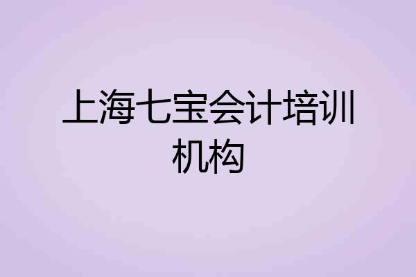 上海七宝会计培训机构